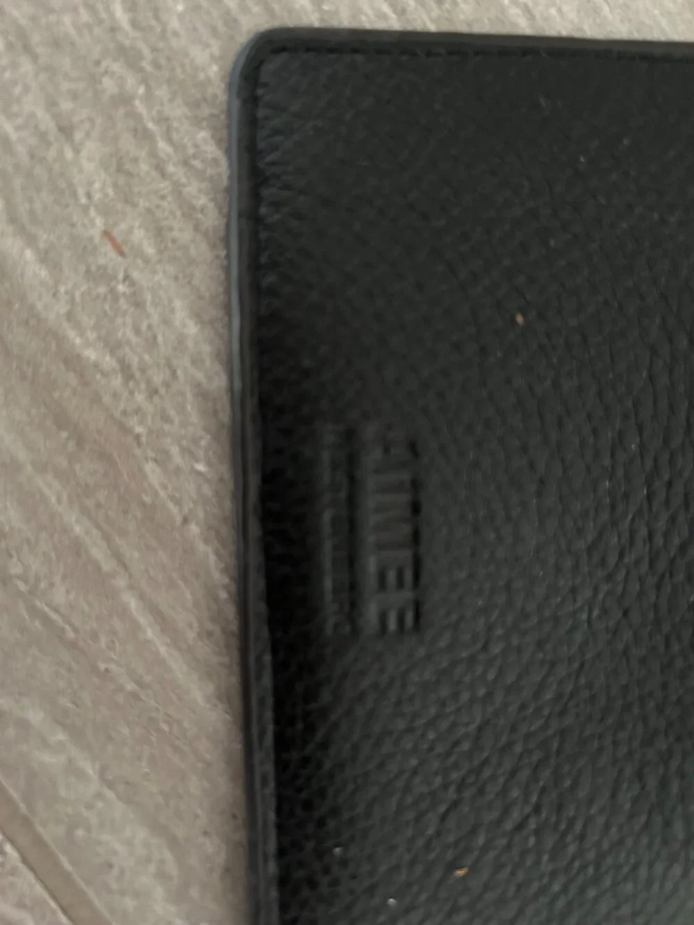 Zip Card Case Leather Wallet - Black